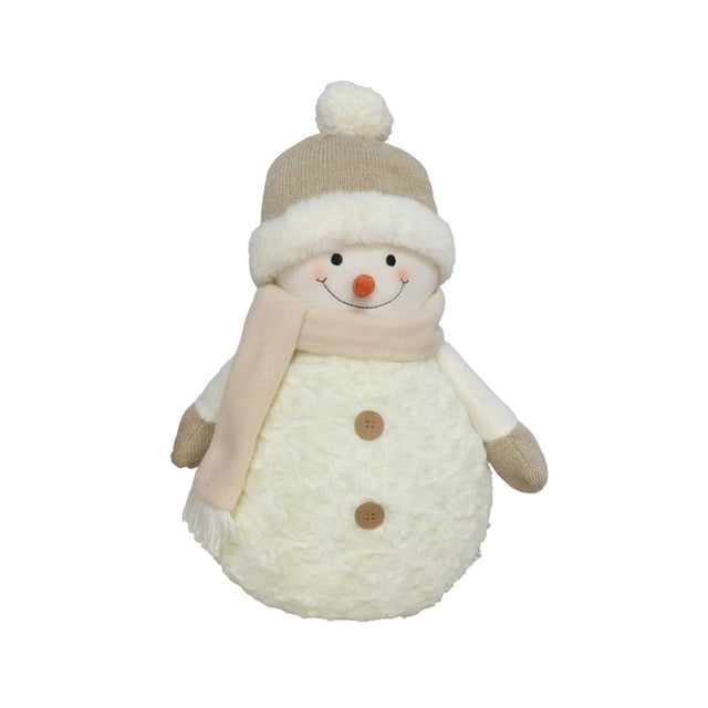 Snowman With Scarf 28X17X38Cm - Gold