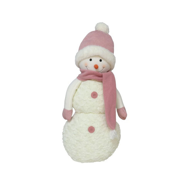 Snowman With Scarf 24X16X50Cm - Pink