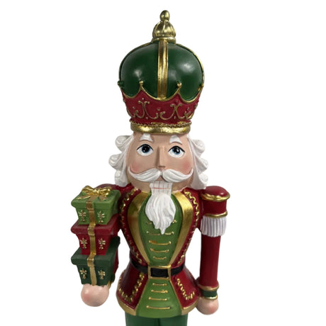 Green And Red Nutcracker On Gift Boxes 11.8x8.5x50.8cm