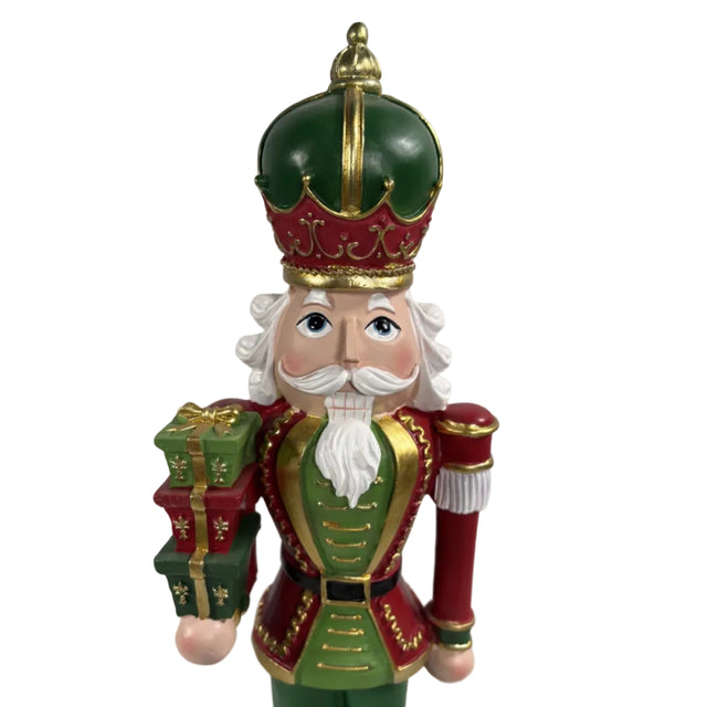 Green And Red Nutcracker On Gift Boxes 11.8x8.5x50.8cm
