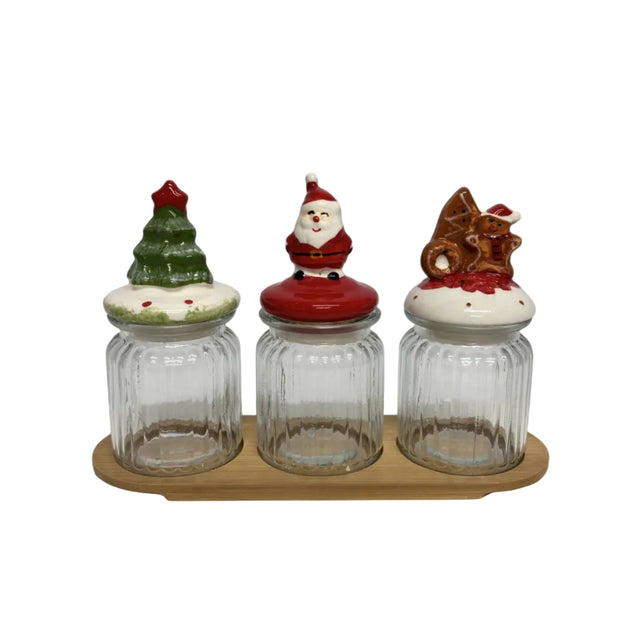 Storage Jar Set - 3Pcs Xmas