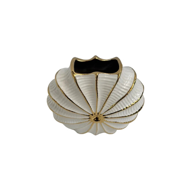 Gold And White Starfish Shaped Pot 23x24cm