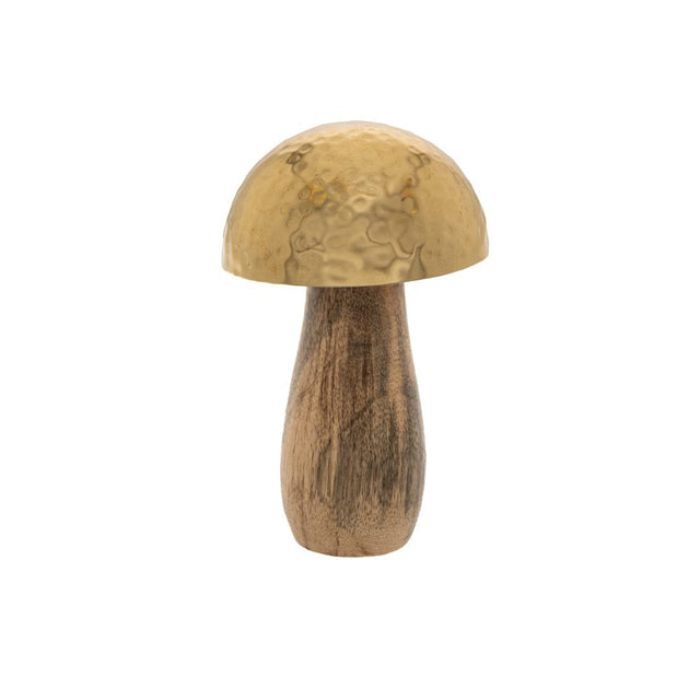 Deco gold nickel mushroom with trunk 10x10x16cm