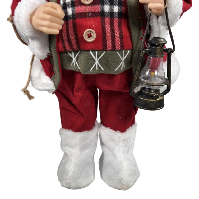 Santa With Lantern 60Cm