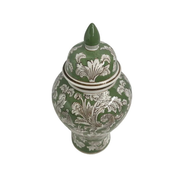 Green Chinoiserie Ginger Jar 18x18x35cm