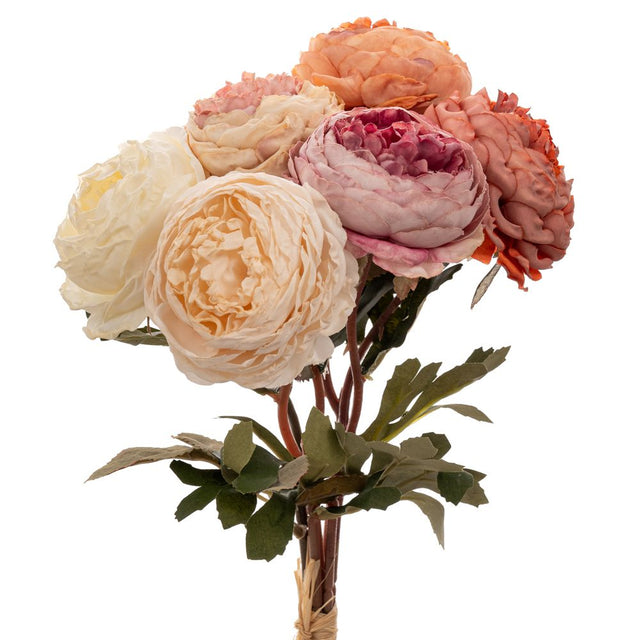 Artificial David Austin rose bouquet in pastel shades