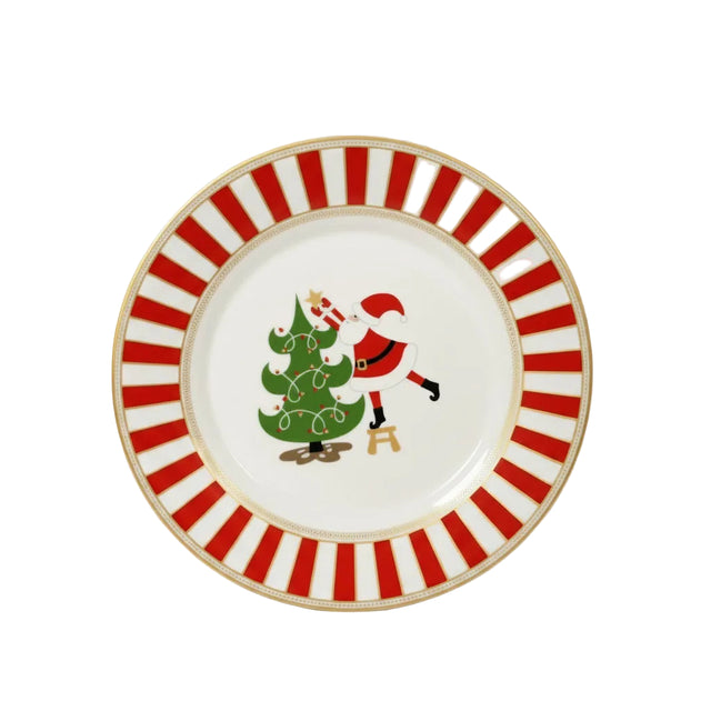 Plate with Santa and tree 25.4cm