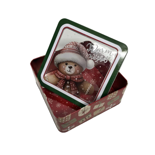 Warm Wished Storage Tin Square 19x19x8.5cm