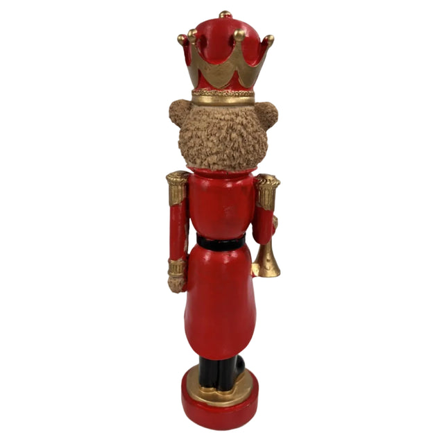 Bear nutcracker with red, gold, green & blue outfit 34cm