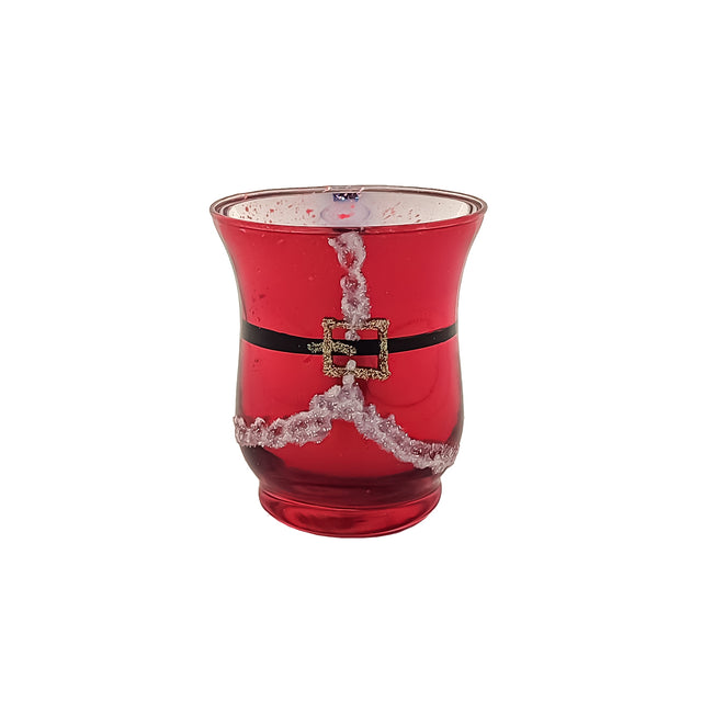 Xmas hurricane votive 7.5cmx9cm