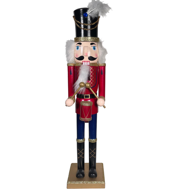 Nutcracker wood 12x11x50.5cm - holding drums