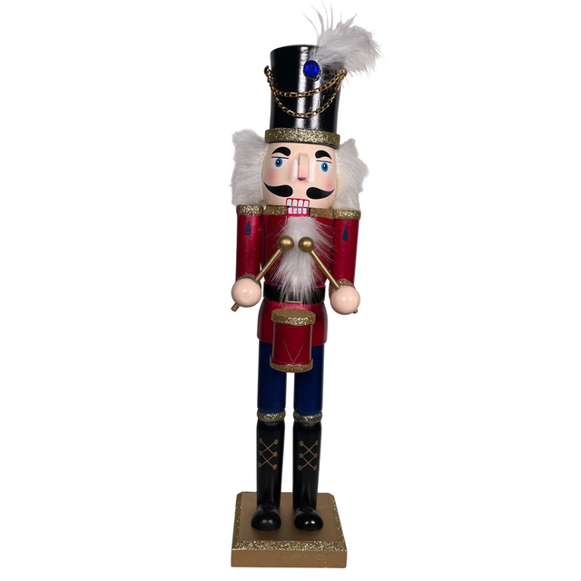 Nutcracker wood 10x8x38.6cm - holding drums