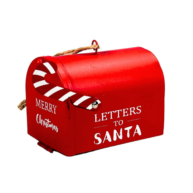 Mailbox, Hanging  Iron 8.5X6X7cm,  Red - Letters To Santa