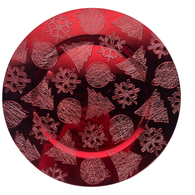 Charger plate 33cm - Red