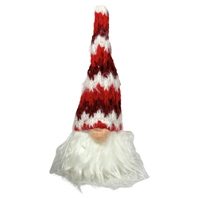 Gnome Hanging Polyester, Foam 5X5X20Cm, White, And Dark Red Stripes