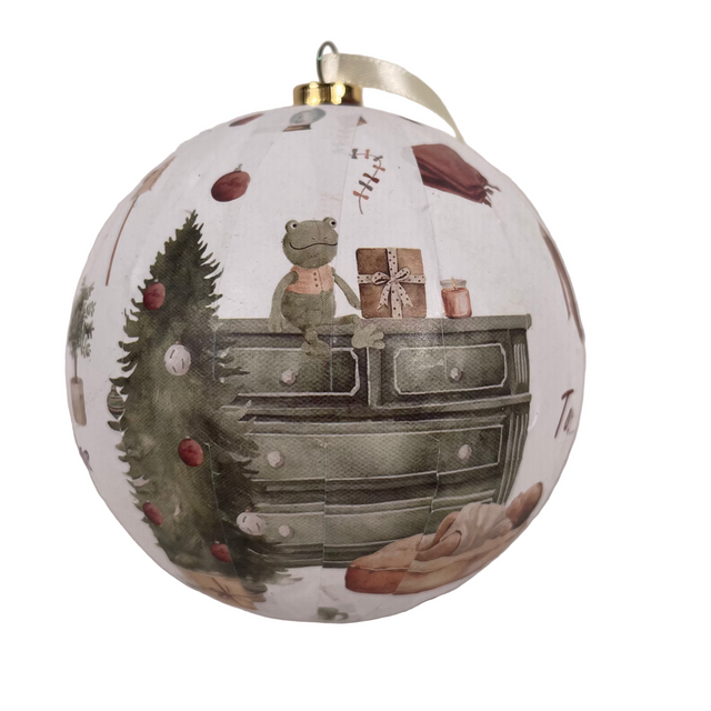 Xmas ball Styrofoam 10cm - Tree with chest of drawers