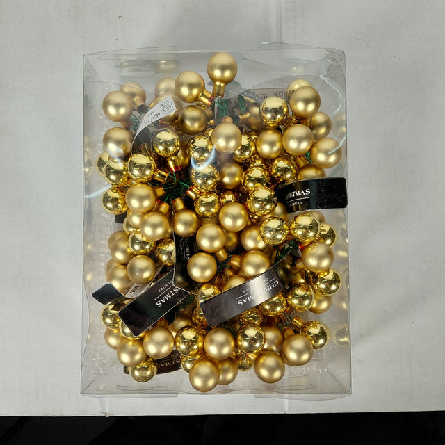 Xmas bauble 2cm on wire - Gold