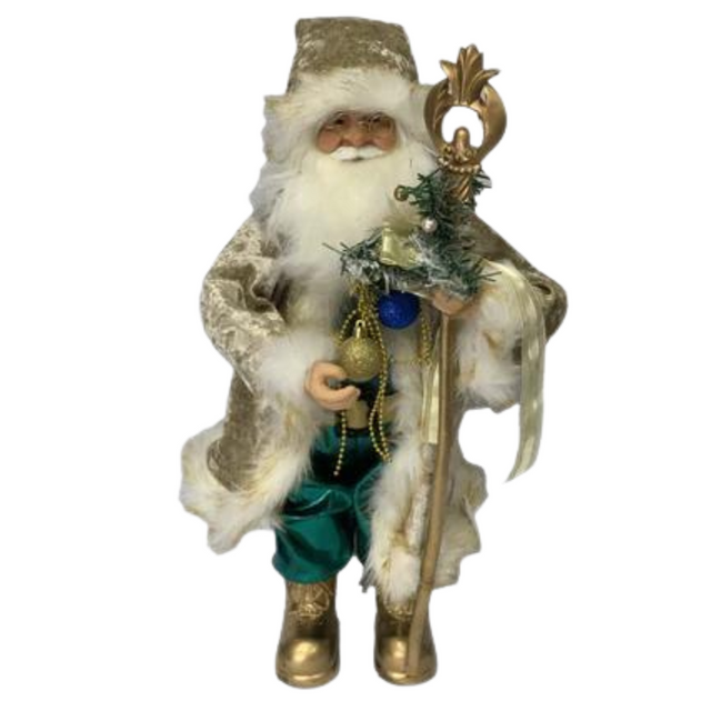 Gold/White/Blue Santa 61cm