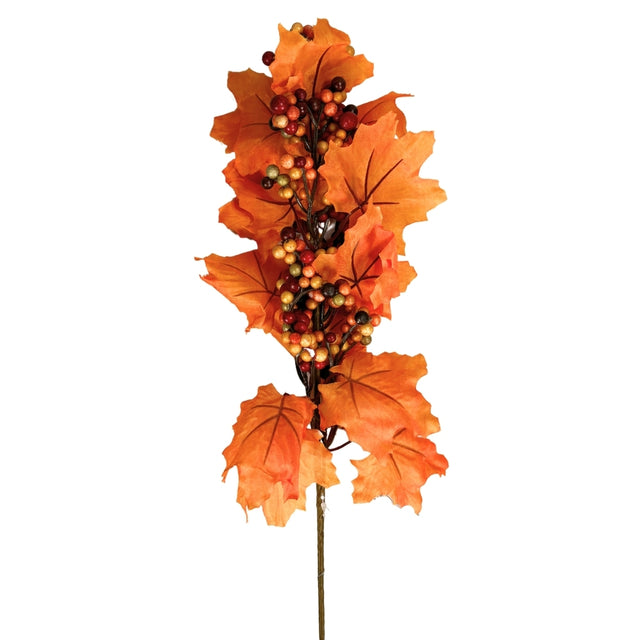 Berry Leaf Autumn Pick 60Cm, 18X7.5X60cm, Orange