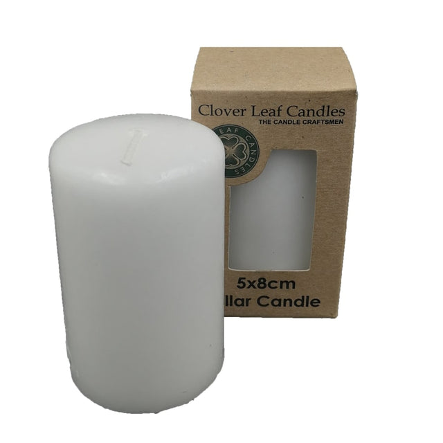 Candle Pillar White 5X8cm