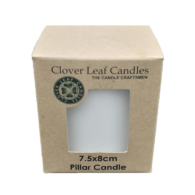 Candle Pillar White 7.5x8cm