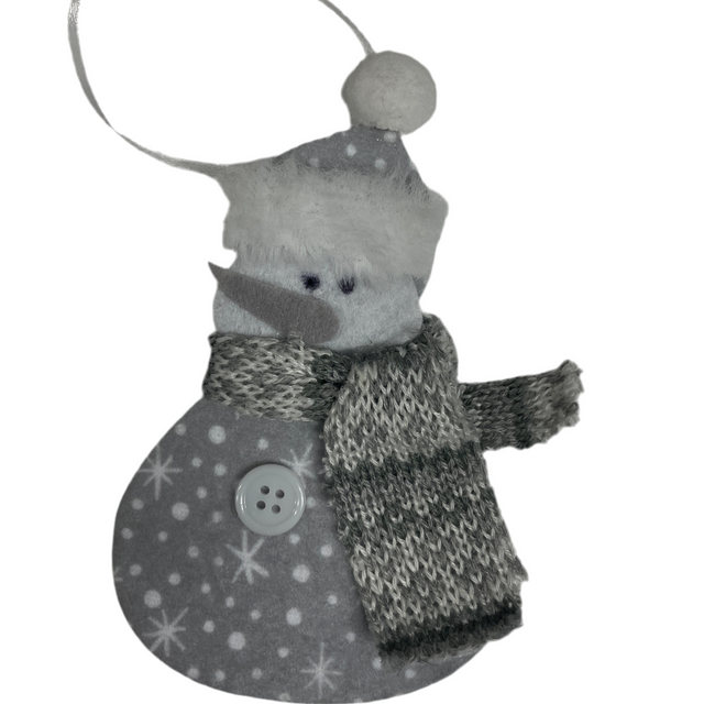 Snowman With Grey Scarf 4X15X10Cm