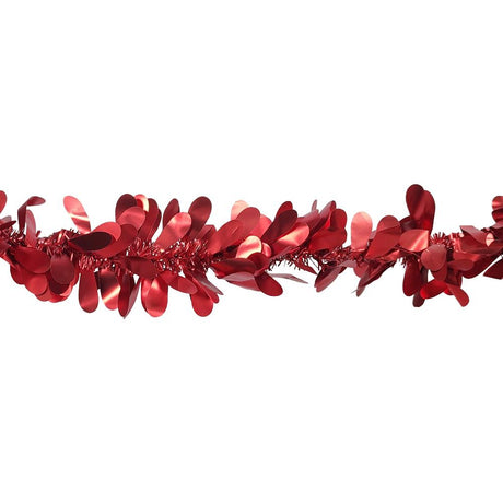 Red Tinsel With Hearts (Christmas Decoration)