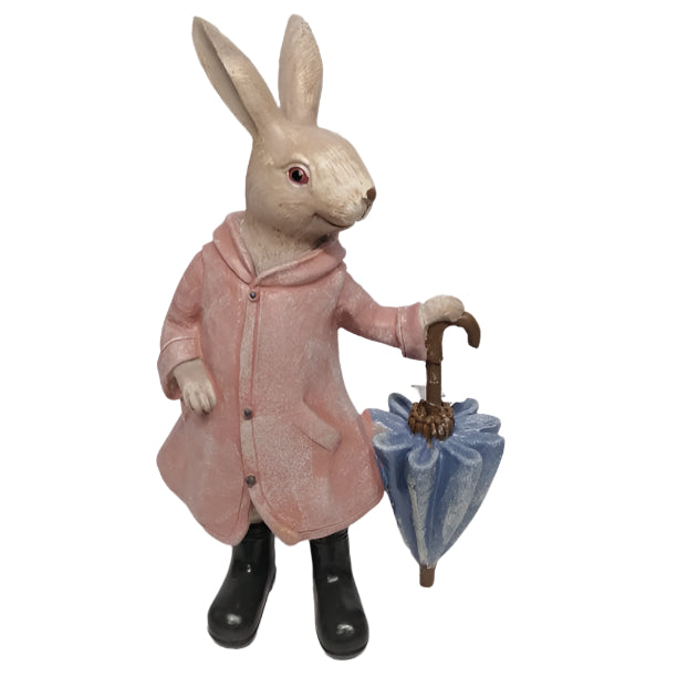 Rabbit with umbrella 32x21x13cm