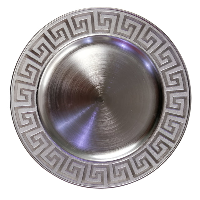 Underplate 32cm - Silver and white