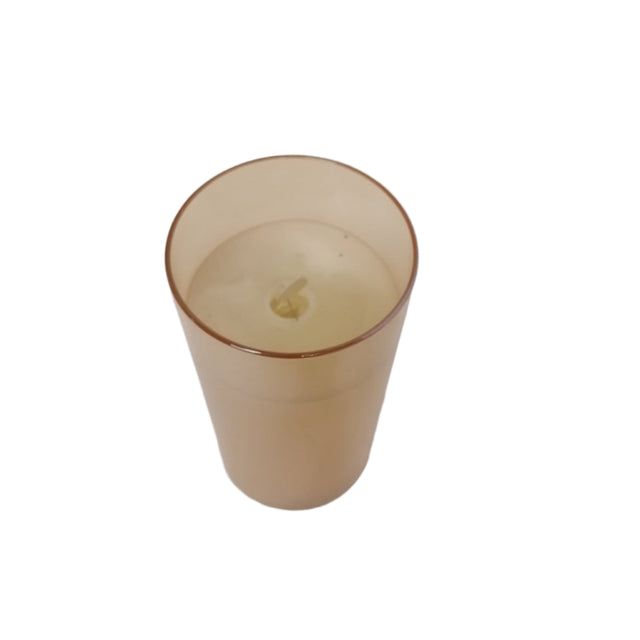 Led Candle In Glass 10cm Amber