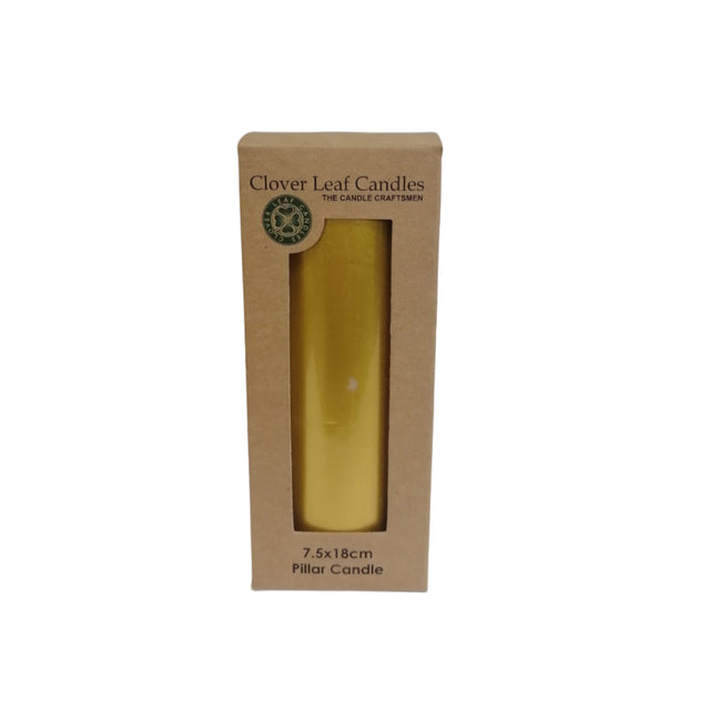Candle Pillar Gold 7.5x18cm