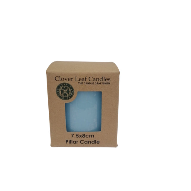 Candle Pillar Med Blue 7.5x8cm