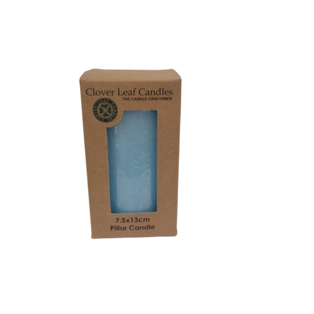 Candle Pillar Med Blue 7.5x13cm
