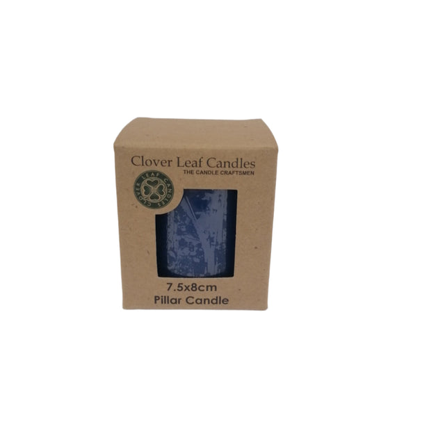 Candle Pillar Navy Blue 7.5x8cm