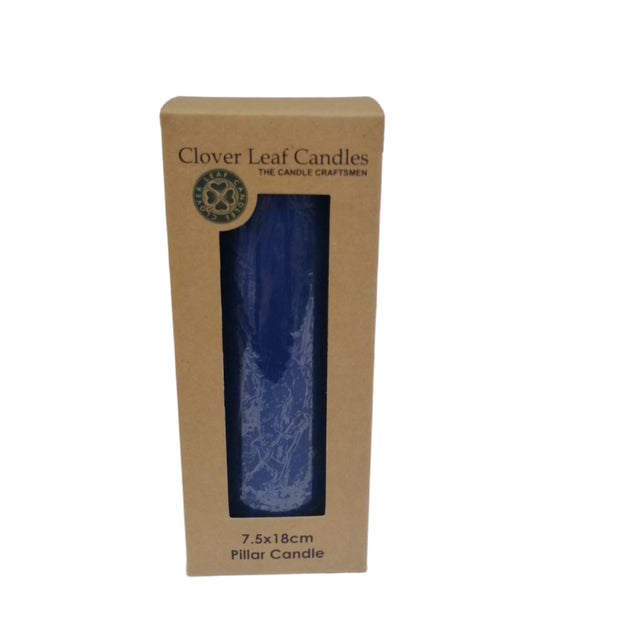 Candle Pillar Navy Blue 7.5x18cm