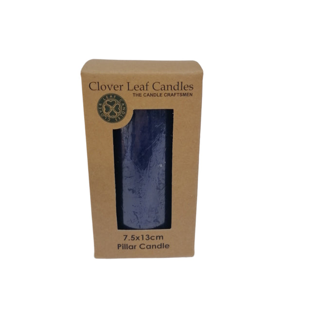 Candle Pillar Navy Blue 7.5x13cm