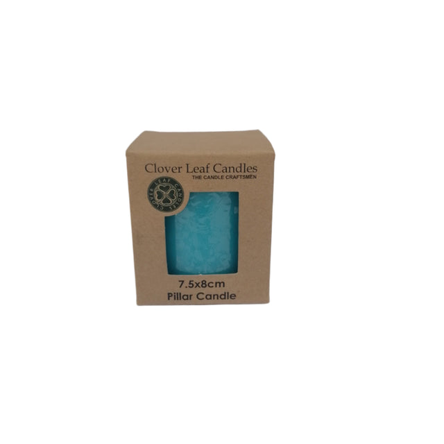 Candle Pillar Turquoise Blue 7.5x8cm