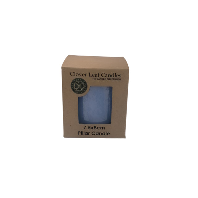 Candle Pillar Azure Blue 7.5x8cm