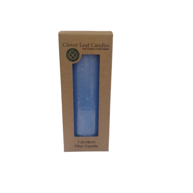 Candle Pillar Azure Blue 7.5x18cm