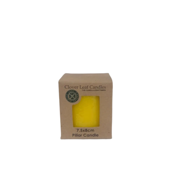 Candle Pillar Yellow 7.5x8cm