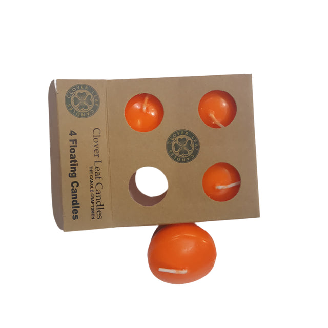 Candle Floating Small Orange x4