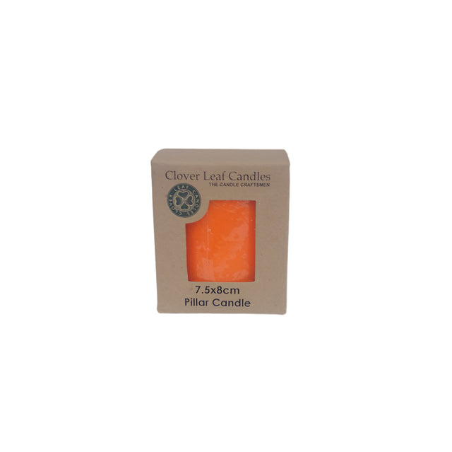Candle Pillar Orange 7.5x8cm