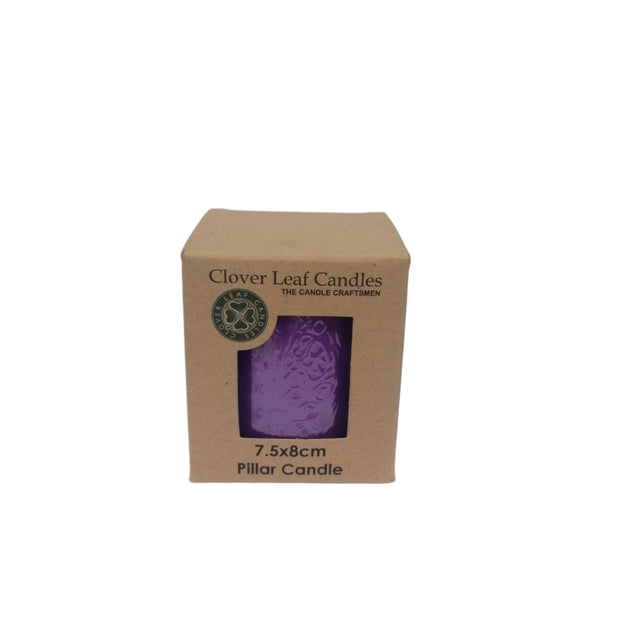 Candle Pillar Purple 7.5x8cm