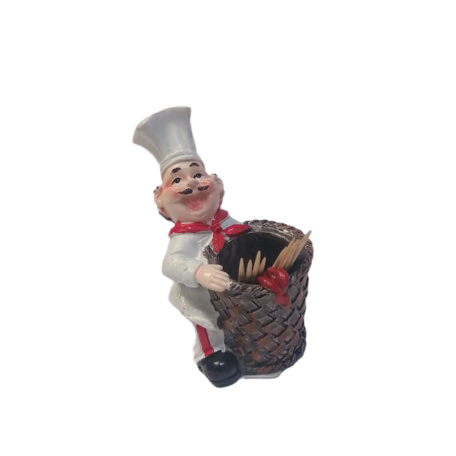 Chef with Basket 6X7X10.5cm