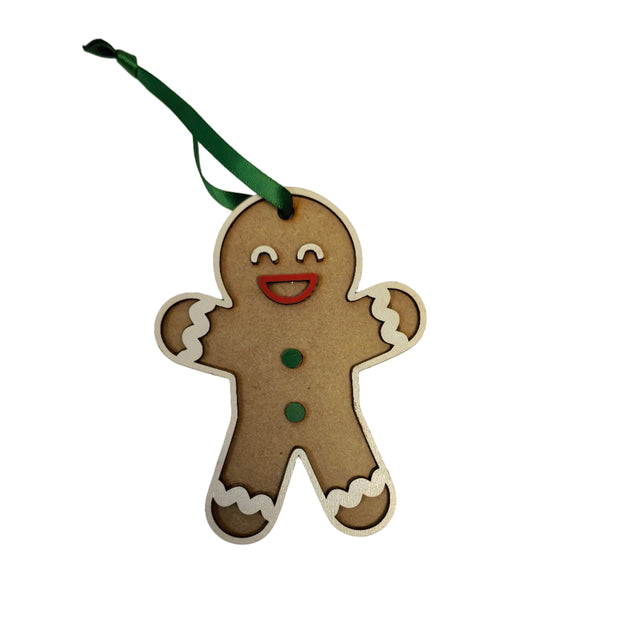 Gingerbread wooden boy - with icing 12x9cm