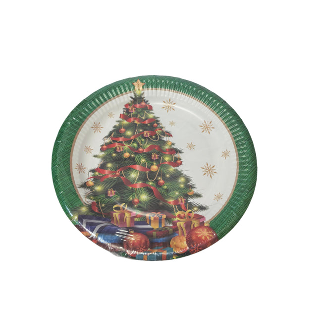 Christmas paper plates 23cm set 5 - with Tree