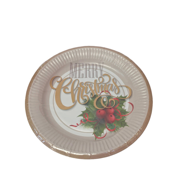 Christmas paper plates 23cm set 5 - Merry Christmas
