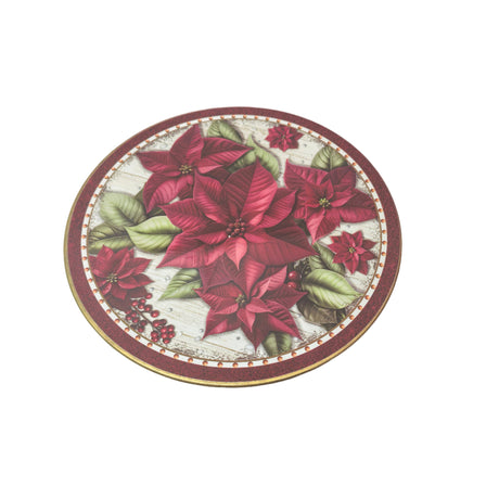Cake Stand 29x29x10cm with Poinsettia