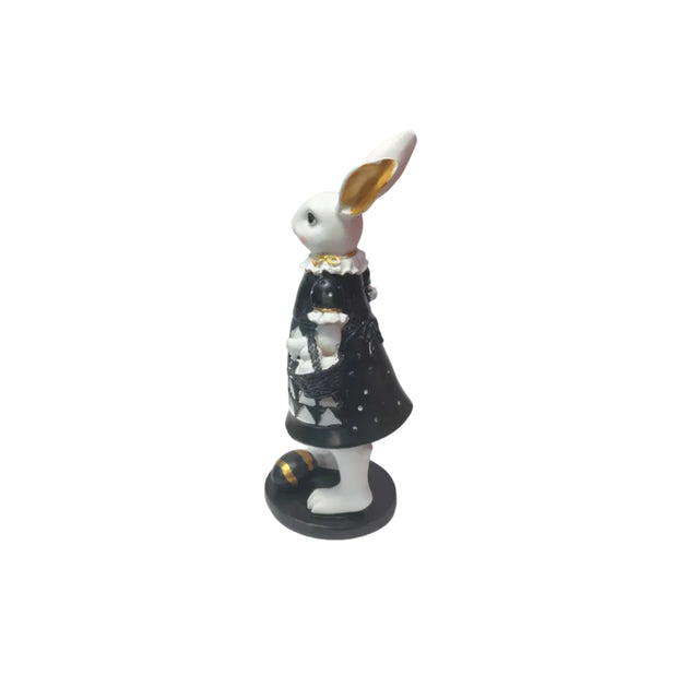 Rabbit with gold & black egg - Girl 30cm