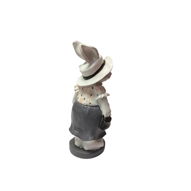 Rabbit with blue flower apron 21cm
